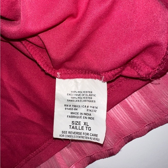 Motherhood Maternity Blouse XL Pink Sheer Overlay w/ Tank Top Flowy Waist - Picture 9 of 9